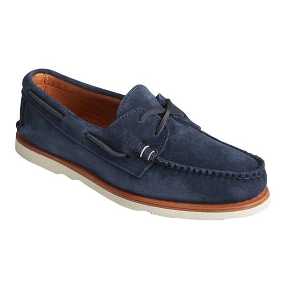 Sperry Mens X Sunspel Authentic Original Boat Shoe US 10 EU 43 Navy Suede NWOB - Picture 1 of 13